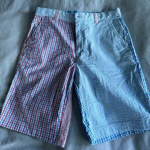 VINYARD Vines boys patchwork seersucker shorts